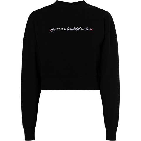 Mymo Cropped sweatshirt Dames zwart