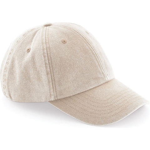Beechfield Unisex Laag Profiel Vintage Denim-Look Cap (Vintage steen)