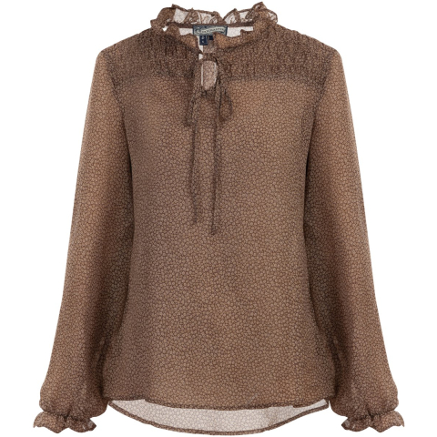 Dreimaster Blouse Dames bruin-gebroken wit