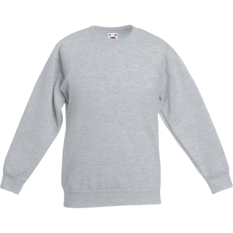 Fruit Of The Loom Childrens Unisex Set In Sleeve Sweatshirt (Heather Grijs)