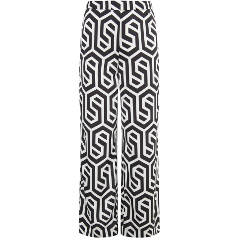 Dreimaster Stof broek Dames zwart en wit