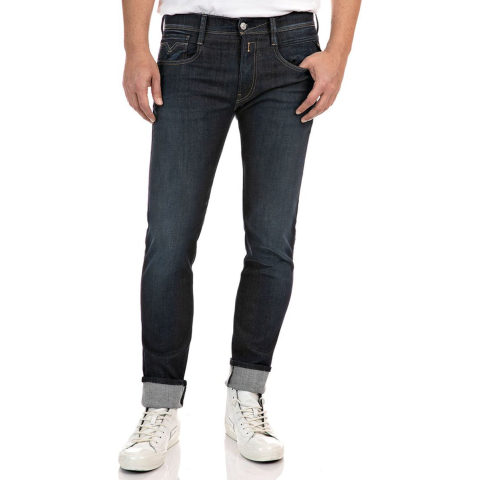Men's Replay Anbass Hyperflex Bio Slim Fit Jeans in Blue