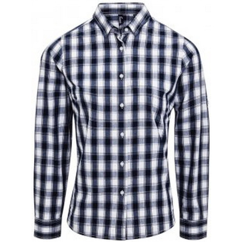 Premier Dames/dames Mulligan Check shirt met lange mouwen (Wit/Zwaar)