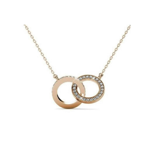 Circle Twin hangers - roségoud en kristal