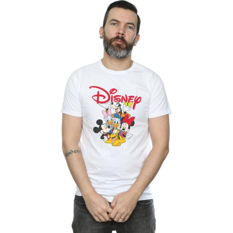 Disney Heren Mickey Mouse Crew T-shirt (Wit)
