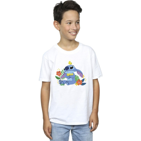 Disney Jongens Lilo & Stitch Vogels T-shirt (Wit)
