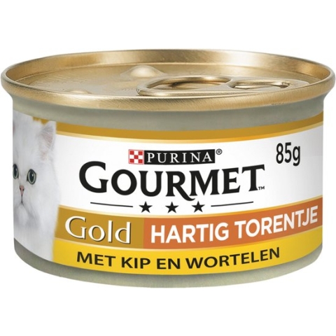 Gourmet Gold Hartig Torentje 85 g - Kattenvoer - Kip&Wortel
