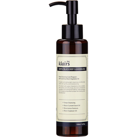 Dear, Klairs Gentle Black Deep Cleansing Oil 150ml - Voedende make-up remover