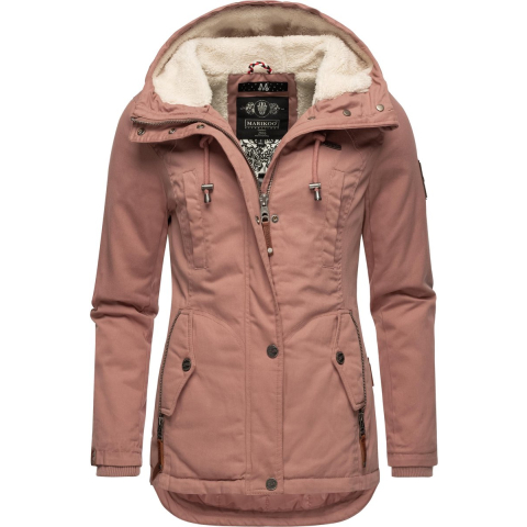 Marikoo dames winterjas met teddyfleece voering & capuchon