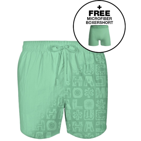 Muchachomalo Heren zwembroek print licht + gratis microfiber boxershort