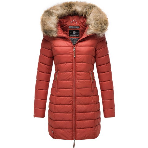 Marikoo damesjas Rose met gewatteerd design & afneembare imitatiebontkraag