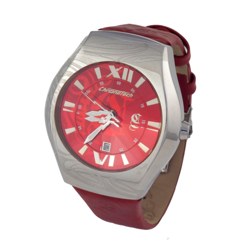 Chronotech 7694m03ac Rode Leren Horloge