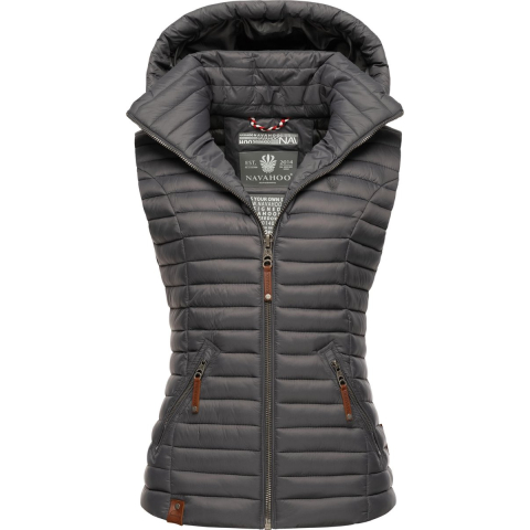 Navahoo Dames Gewatteerde Bodywarmer Shadaa – Lichte Weste met Afneembare Capuchon