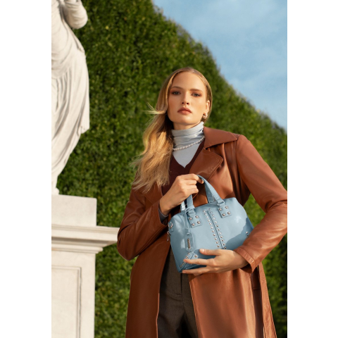 Wittchen Dames eco-leren aktetas met kwastje, blauw