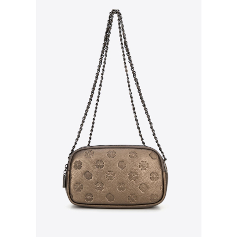 Wittchen Dames Leren Crossbody Tas met Gouden Ketting, Natuurlijk Leer