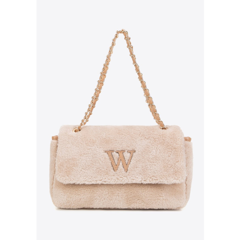 Wittchen Dames Crossbody Tas met Bont, Crème