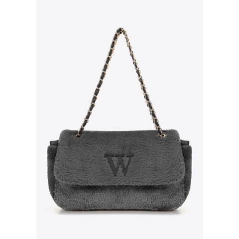 Wittchen Dames Crossbody Tas met Bont, Grijs