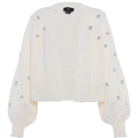 Faina Vest met strass steentjes Dames wolwit