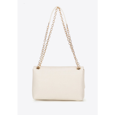 Wittchen Dames Geweven Crossbody Tas met Ketting, Gebroken Wit