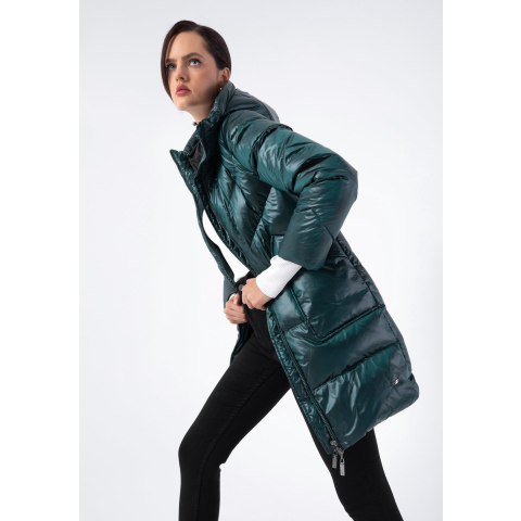 Wittchen Dames Groene Nylon Capuchon Donsjas