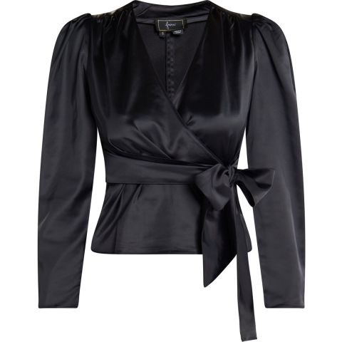 Faina Wikkel blouse Dames zwart