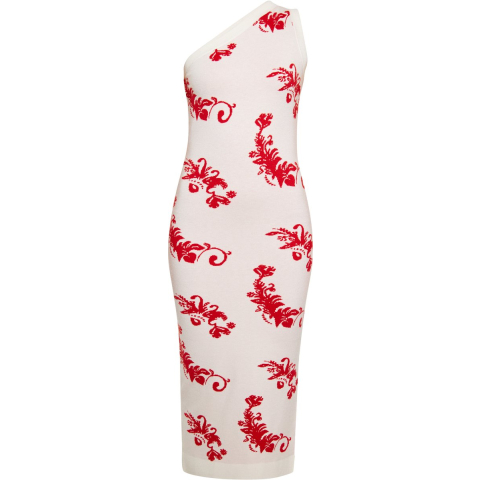 IZIA Jurk Dames Wol Wit Rood