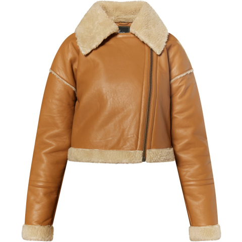 Faina Lederen jas Dames cognac