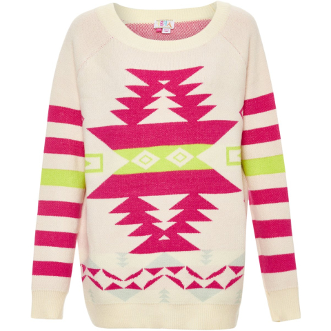IZIA Jumper Dames GEBROKEN WIT FUCHSIA