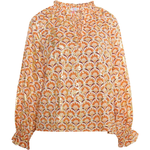IZIA Blouse Dames Wol Wit Veelkleurig