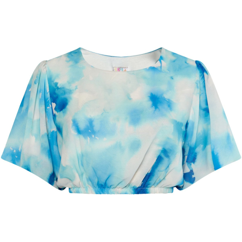 IZIA Blouse met tie-dye-patroon Dames Blauw Veelkleurig