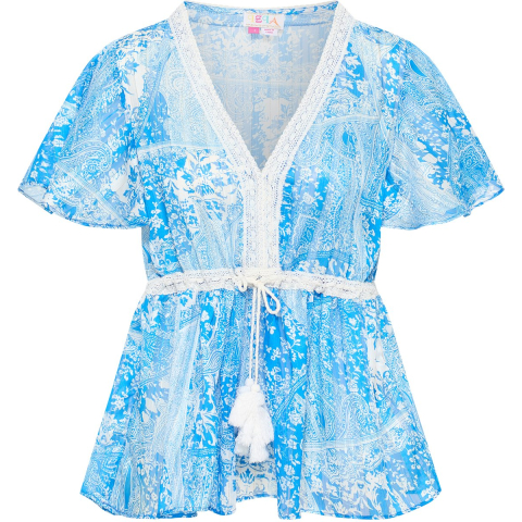 IZIA Blouse Dames blauw wit