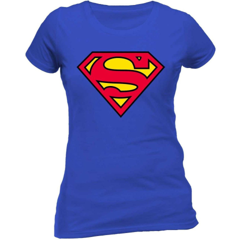 DC Comics Dames/Dames Superman Logo Katoenen T-Shirt (Koningsblauw)