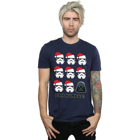 Star Wars Heren Kerstmis Humbug T-Shirt (Marineblauw)