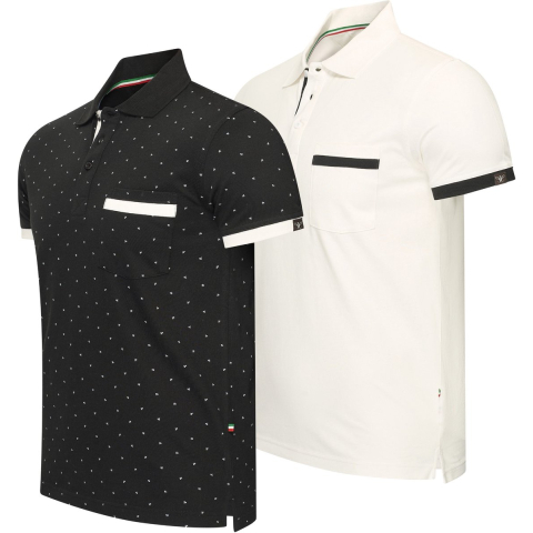 Cappuccino Italia Polo SS Todi 2-Pack Polo Multi