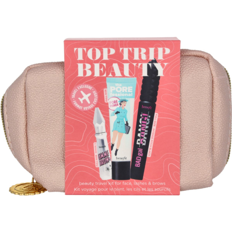 Benefit Top Trip Schoonheidset 22ml Primer + 8.5G Mascara + In Schaduw 3 + Pouch Gimme Brow