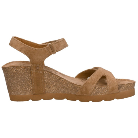 Panama Jack Dames Wedge Bark Bruine Suède Leren Sandals - Julia B74