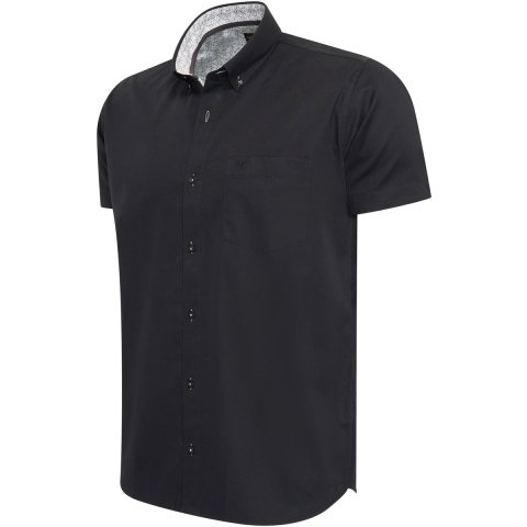 Cappuccino Italia Overhemden Toscana Stretch Zwart