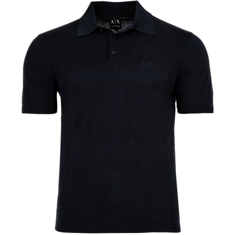 Armani Exchange Knitted Polo Shirt Navy