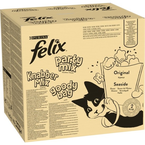Felix Party Mix - Kattensnacks - Original & Seaside - 16 x 60 g