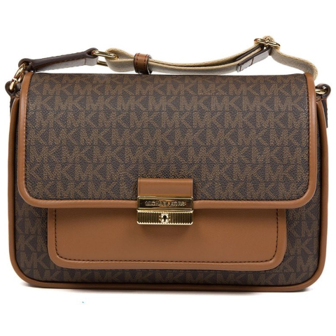 Michael Kors Bruine Stoffen Crossbody Tas