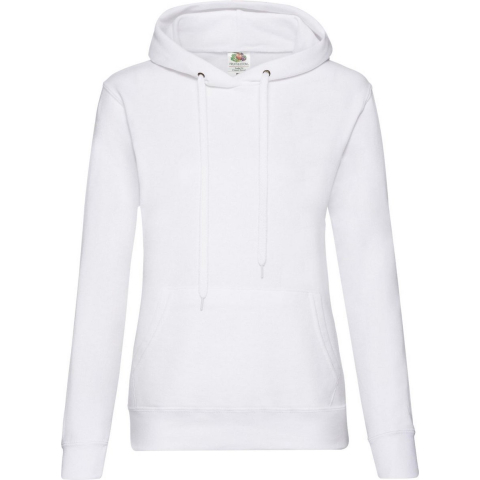 Fruit Of The Loom Vrouwen Dames Fit Sweatshirt Met Capuchon / Hoodie (Wit)