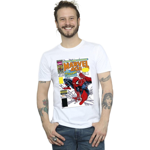 Marvel Heren Spider-Man Marvel Age Comic Cover T-Shirt (Wit)