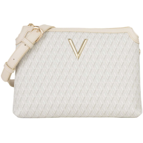 Mario Valentino Beige Polyurethaan Dameshandtas met Verstelbare Schouderband