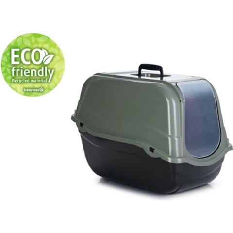 Beeztees Romeo Eco - Kattenbak - Groen - Zwart 57 x 39 x 41 cm