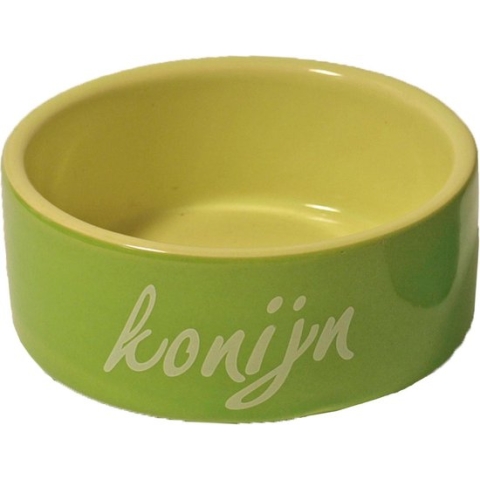 Eetbak Steen Konijn Groen 12 cm
