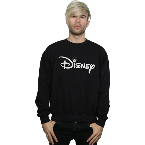 Disney Heren Mickey Mouse Hoofd Logo Sweatshirt (Zwart)
