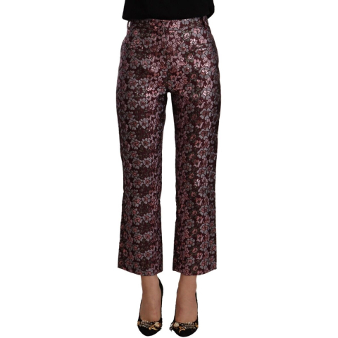 House of Holland Women's Multicolor Floral Jacquard Flared Cropped Pants