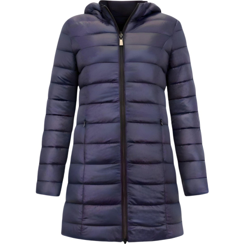 Gentile Bellini Lange puffer jas met capuchon slim fit