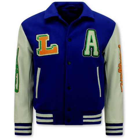 Enos Geborduurde retro college jackets oversized 851