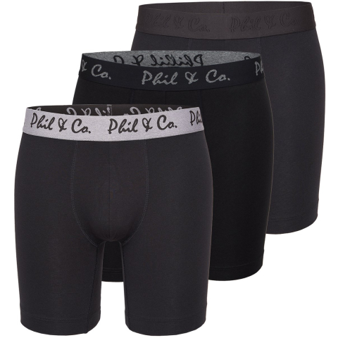 Phil & Co Boxershorts heren met lange pijpen boxer briefs 3-pack